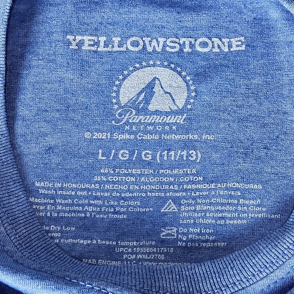 Yellowstone Dutton Ranch Montana  T-Shirt Junior Size L Blue - Picture 4 of 8